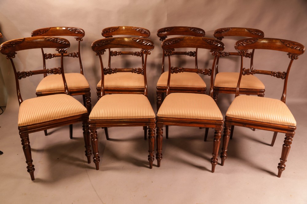 Lovely Set of 8 Georgian Dining chairs in Rosewood View III