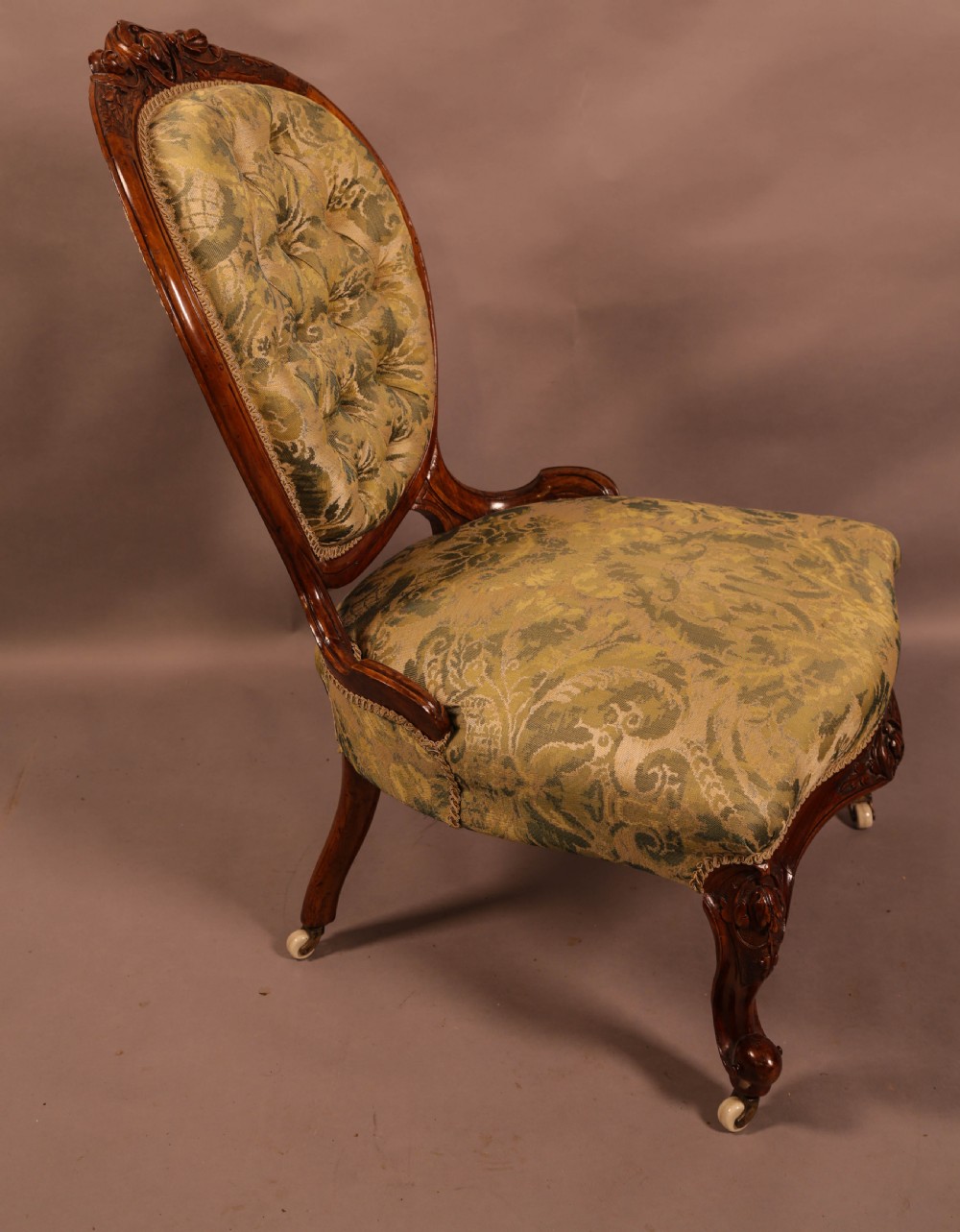A Good Victorian Nursing Chair in Solid Walnut View II