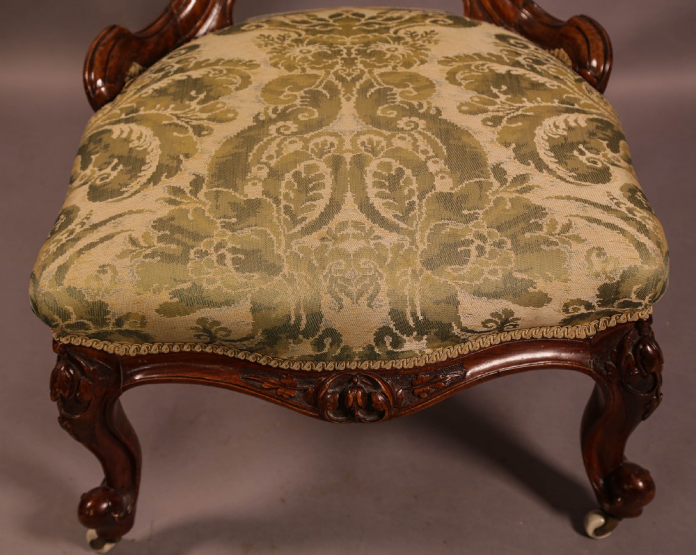 A Good Victorian Nursing Chair in Solid Walnut View V