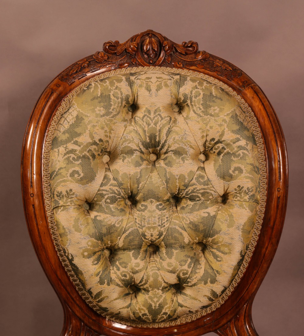A Good Victorian Nursing Chair in Solid Walnut View VI