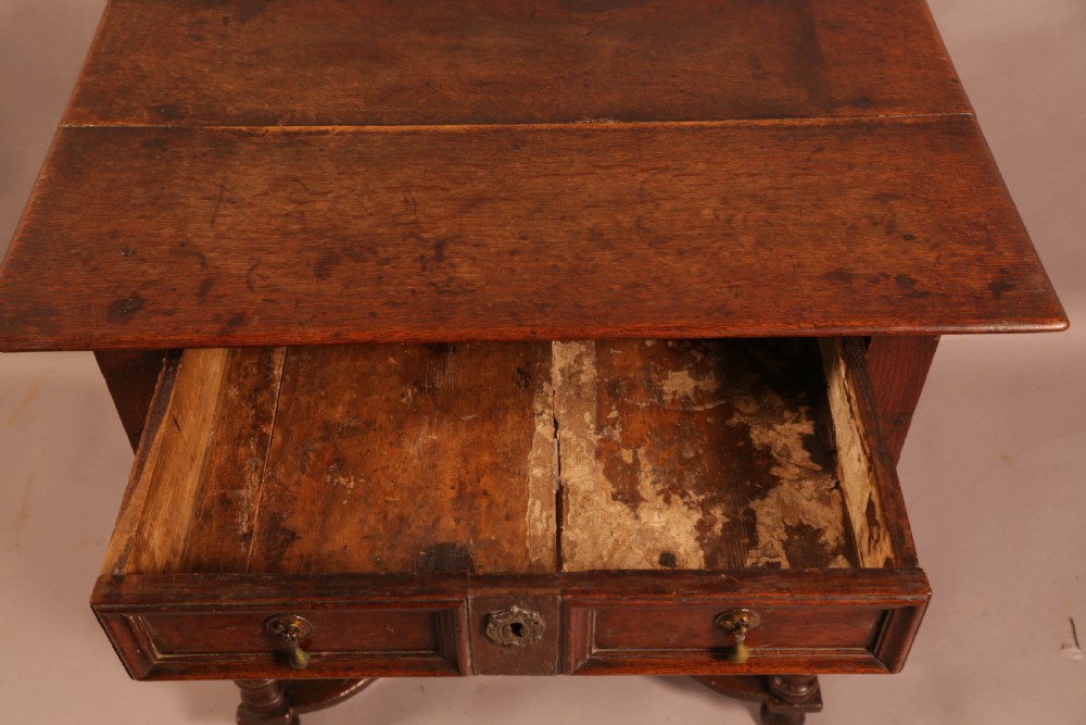 A Super William and Mary Side Table in Oak View IX