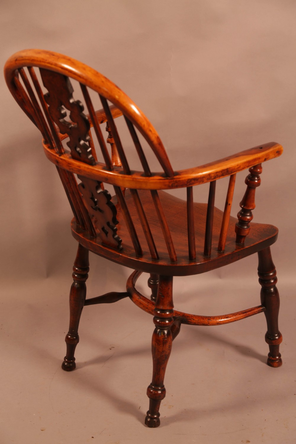 A Good Yew Wood low back Windsor chair Allsop of Worksop View IV