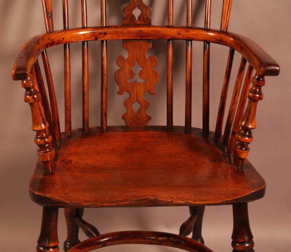 A Good Yew Wood low back Windsor chair Allsop of Worksop View V