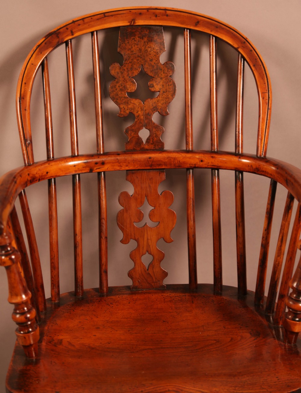A Good Yew Wood low back Windsor chair Allsop of Worksop View VII