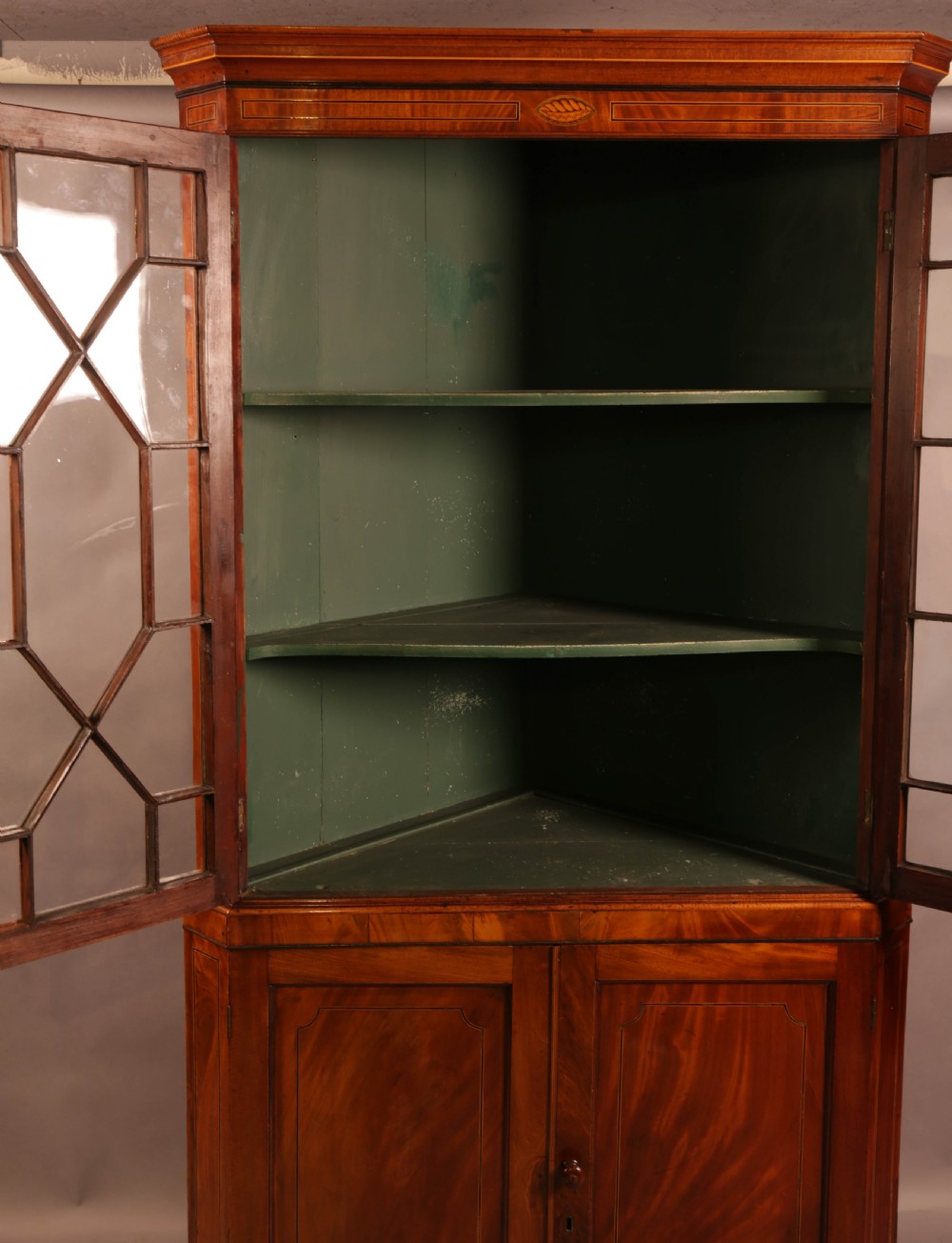 An 18th century Mahogany Full height corner Cupboard View VI