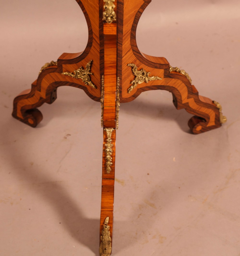 A French ocasional table in King Wood and Rosewood Inlaid View VII