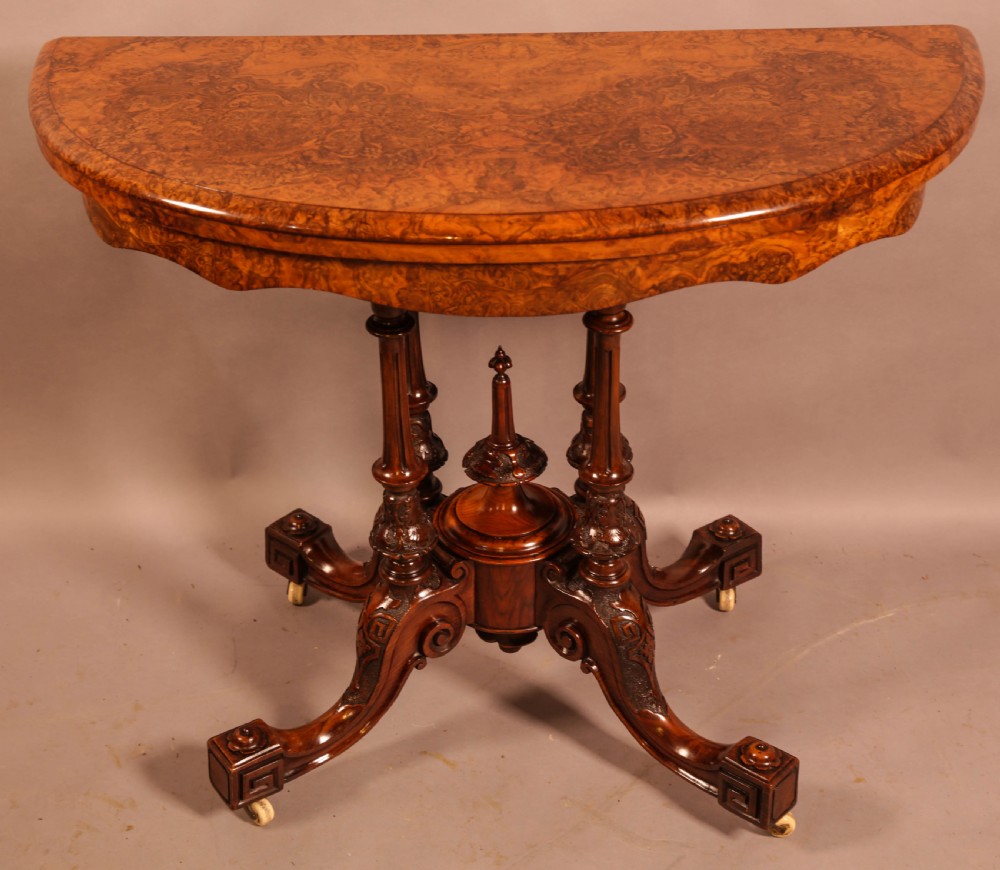 A Superb Victorian Burr Walnut Games Table