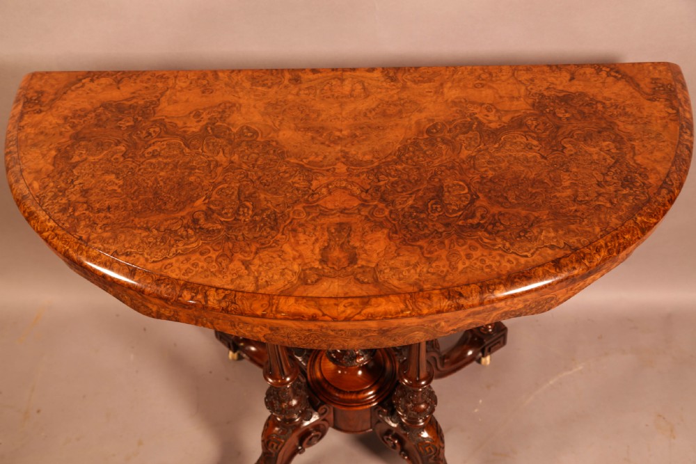 A Superb Victorian Burr Walnut Games Table View II