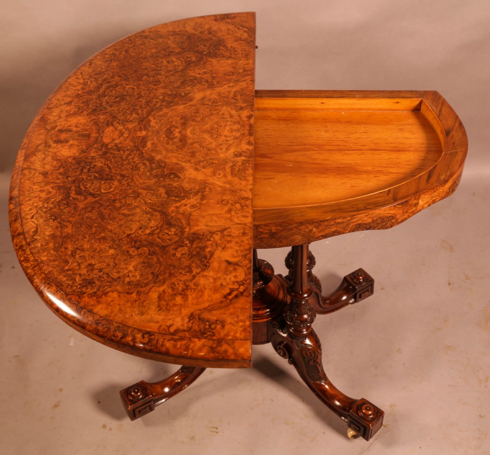 A Superb Victorian Burr Walnut Games Table View III