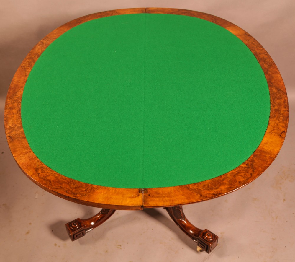 A Superb Victorian Burr Walnut Games Table View IV
