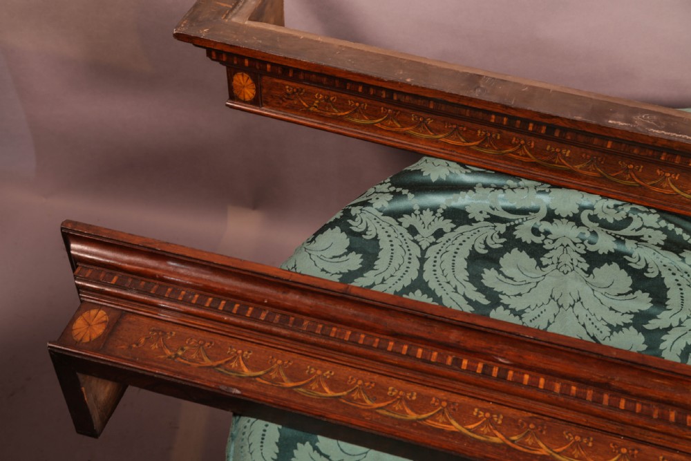 A Rare Pair of Georgian Curtain Pelmets in Rosewood and Inlaid View IV