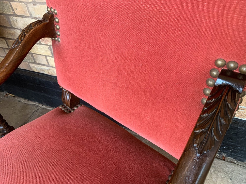 An Impressive pair of Victorian Armchairs carved lions View VII