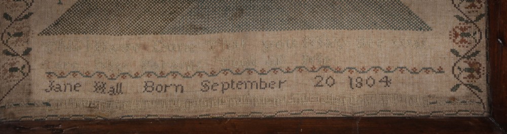 Girl Needle work Sampler Jane Hall View V