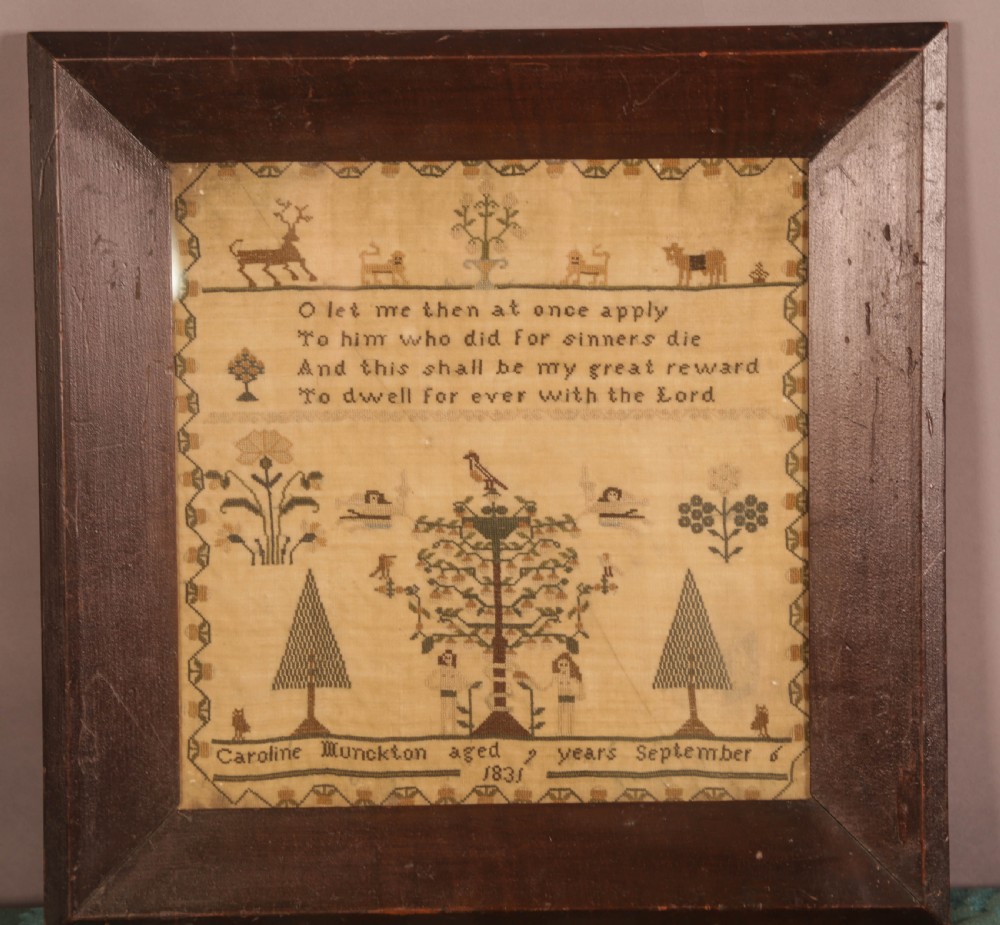 Girl Needlework Sampler Caroline Munckton 1831