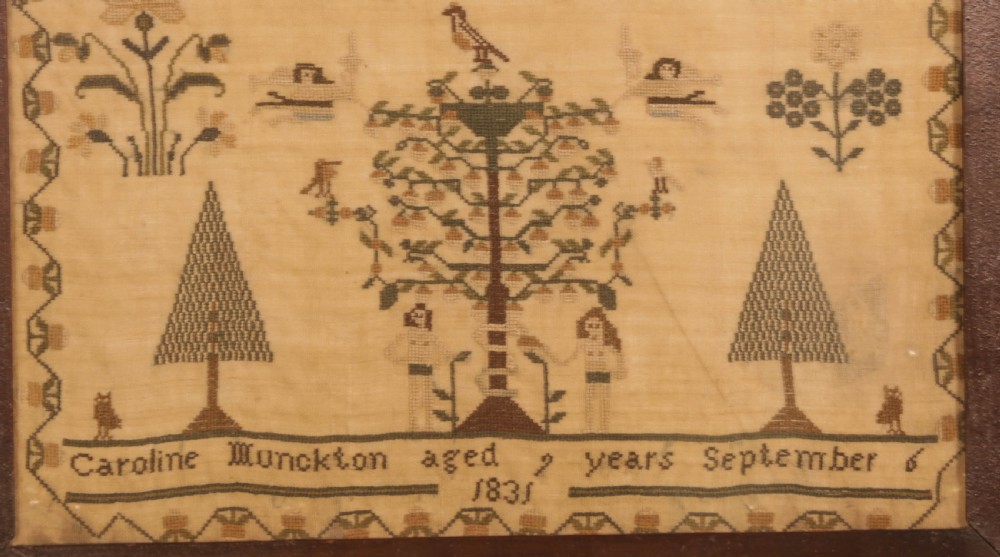 Girl Needlework Sampler Caroline Munckton 1831 View III