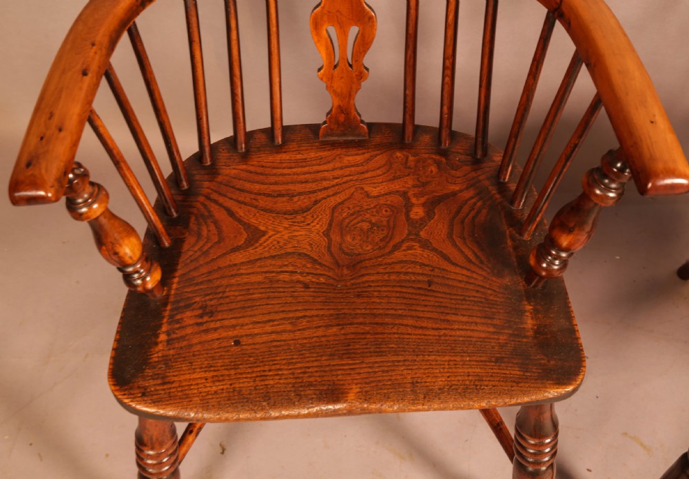 A Pair of Yew Wood LOw Back Windsor Chairs Rockley View III