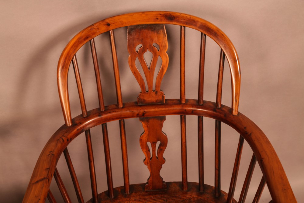 A Pair of Yew Wood LOw Back Windsor Chairs Rockley View V