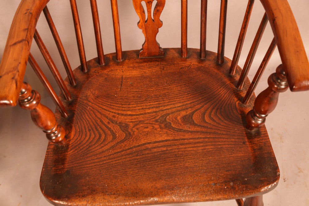A Pair of Yew Wood LOw Back Windsor Chairs Rockley View VI