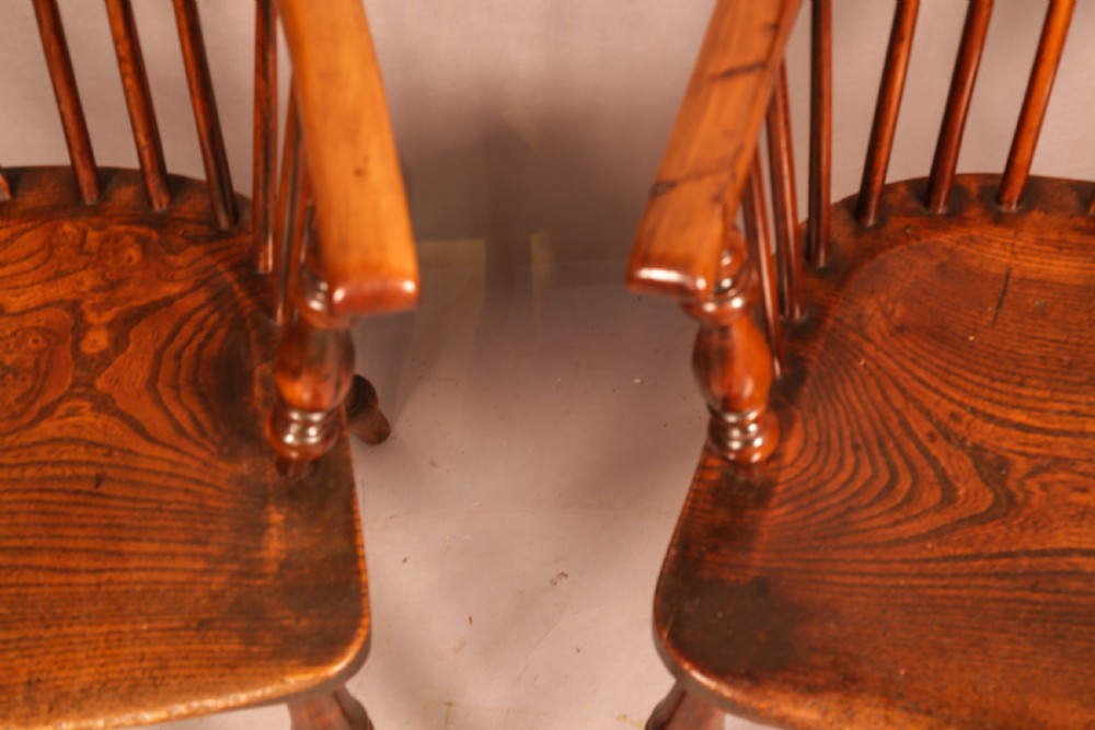 A Pair of Yew Wood LOw Back Windsor Chairs Rockley View VII