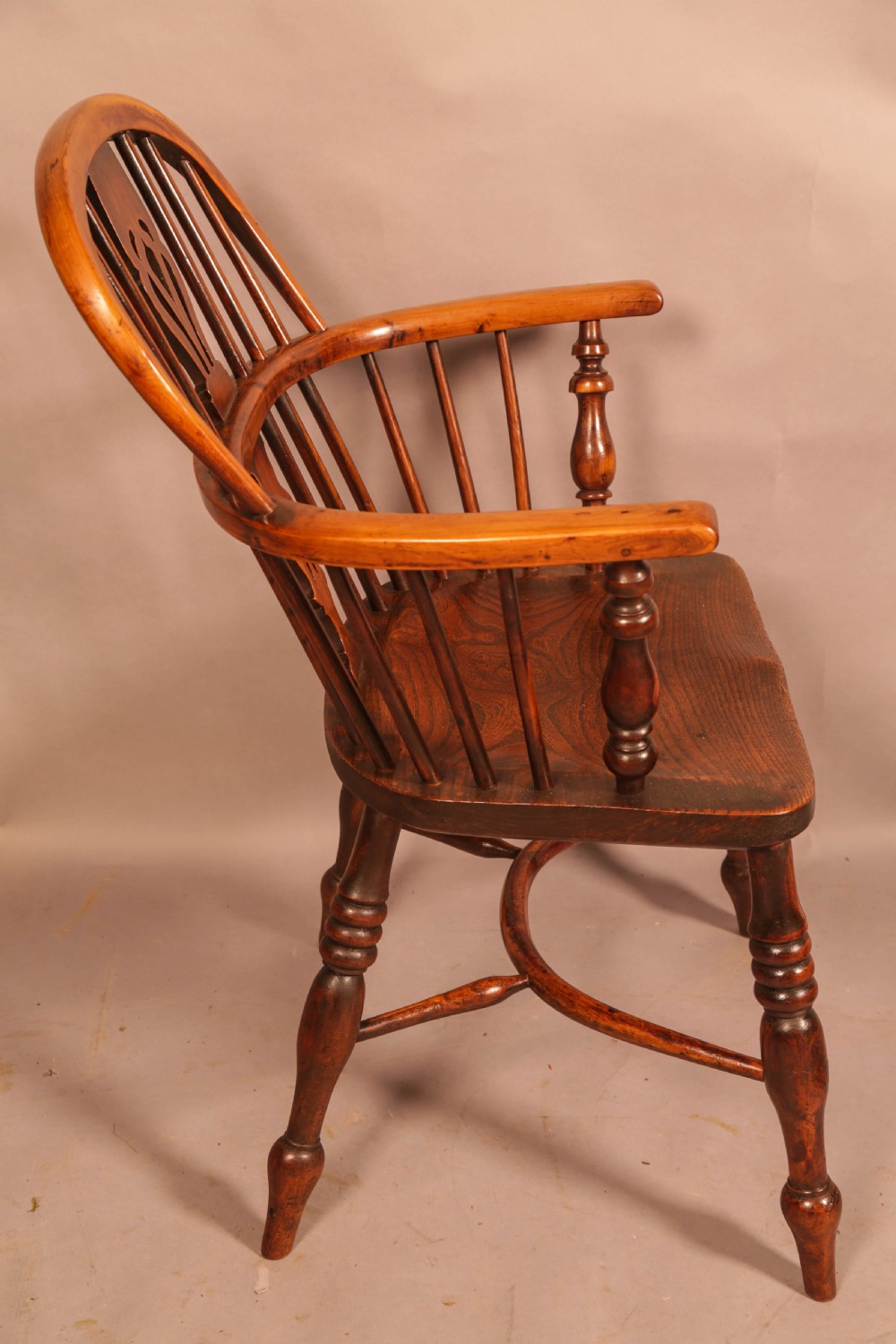 A Pair of Yew Wood LOw Back Windsor Chairs Rockley View VIII