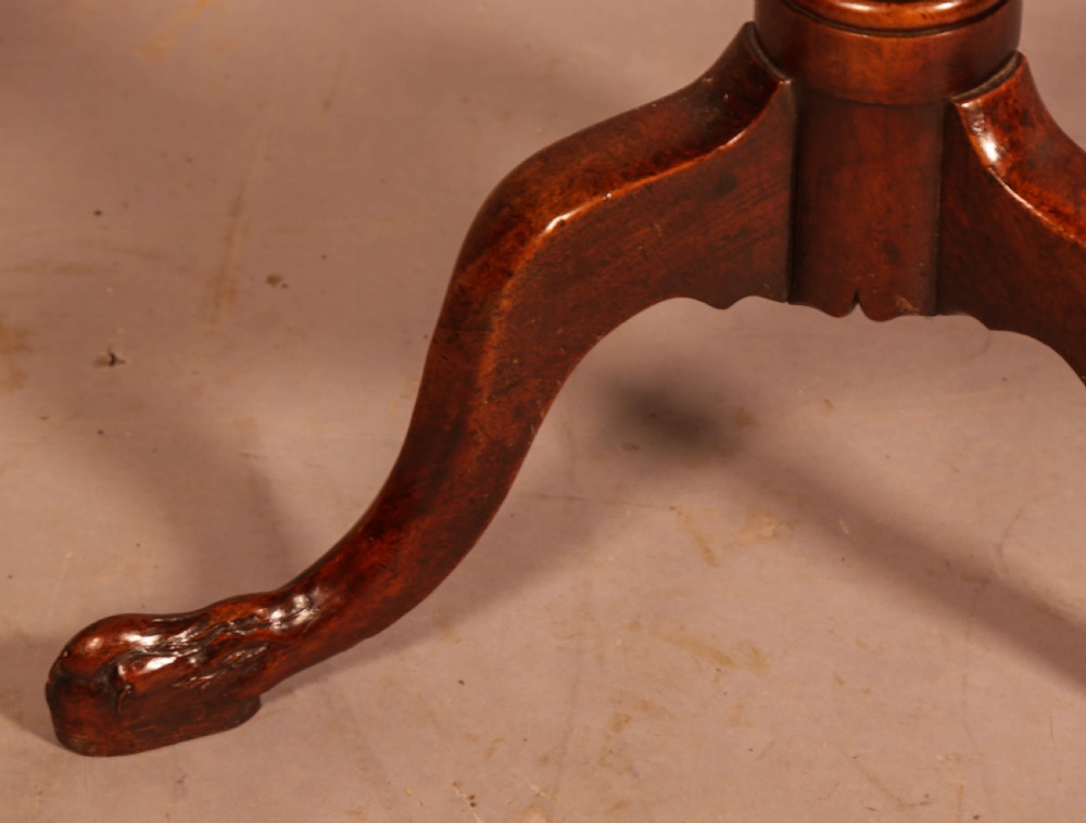 Georgian Tripod Supper Table Mahogany Carved Foot View V