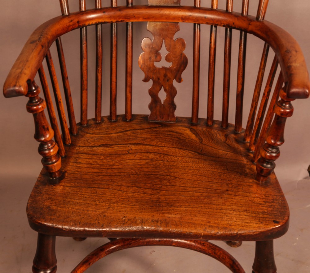 Super Quality Worksop High Back Yew Windsor Allsop c 1840 View IV