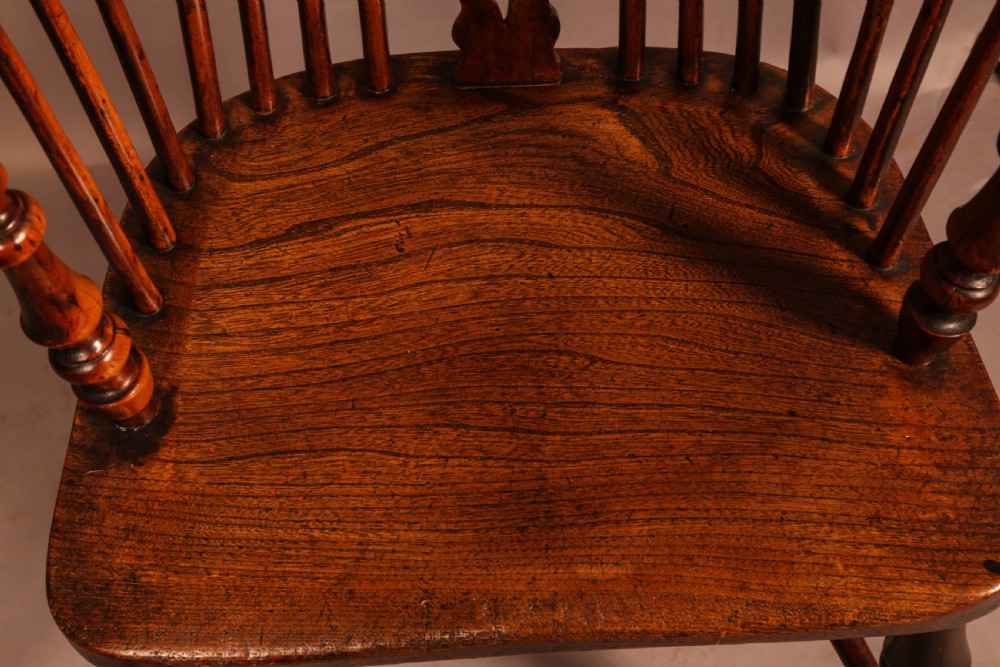 Super Quality Worksop High Back Yew Windsor Allsop c 1840 View VIII