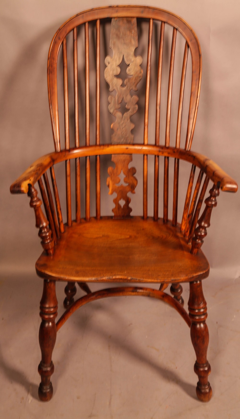 Fine Yew wood Windsor chair Allsop of Worksop c 1840