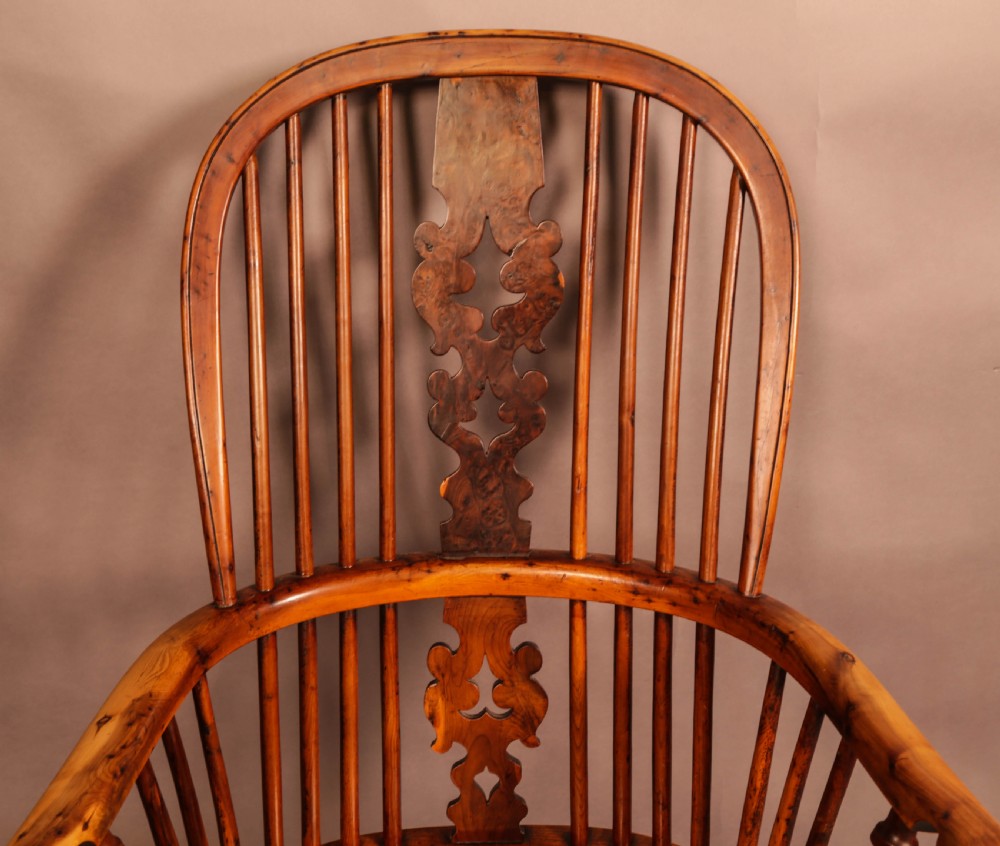 Fine Yew wood Windsor chair Allsop of Worksop c 1840 View V