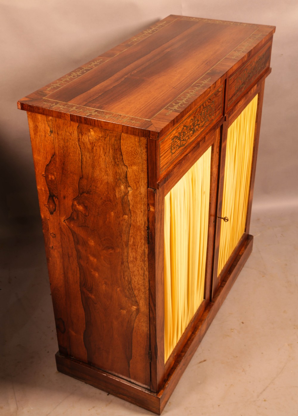 A Regency Rosewood Brass Inlaid Pier Cabinet View II