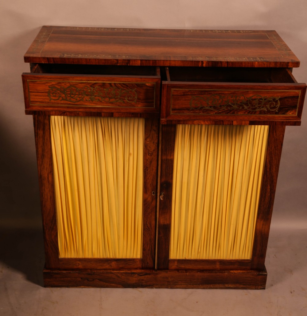 A Regency Rosewood Brass Inlaid Pier Cabinet View III