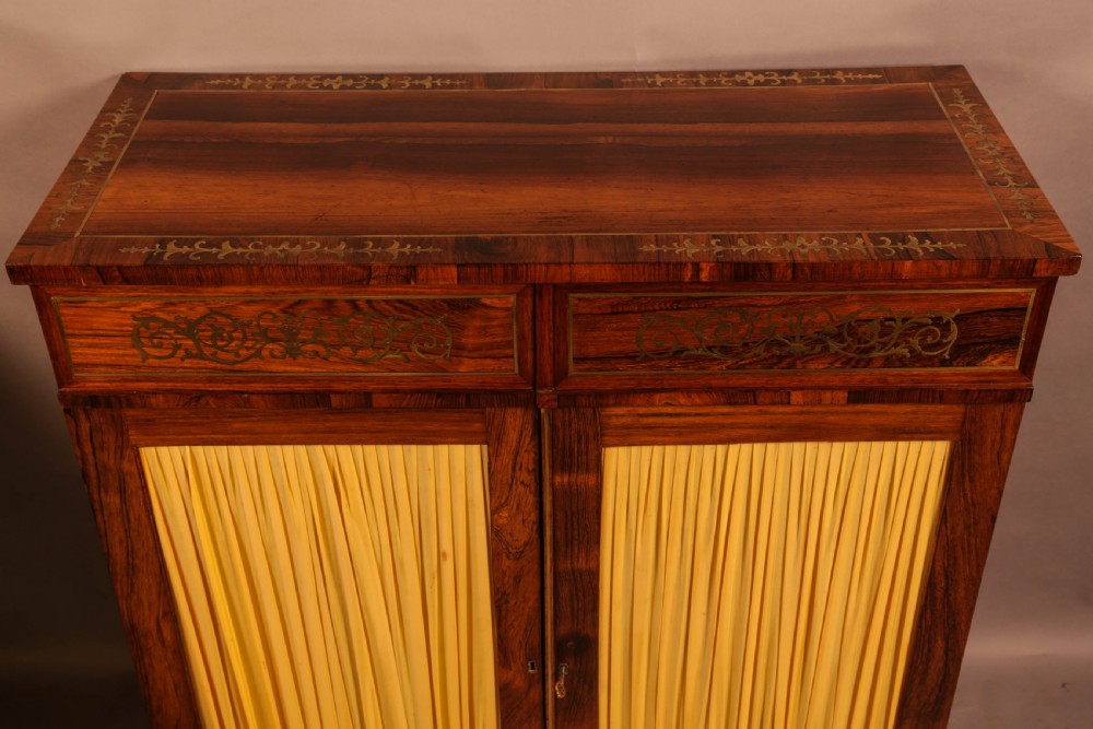 A Regency Rosewood Brass Inlaid Pier Cabinet View IV