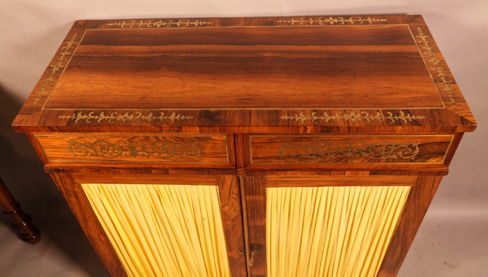 A Regency Rosewood Brass Inlaid Pier Cabinet View V