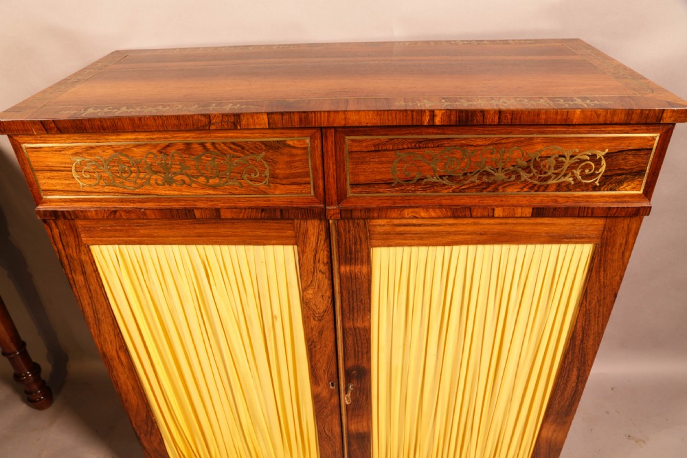 A Regency Rosewood Brass Inlaid Pier Cabinet View VIII