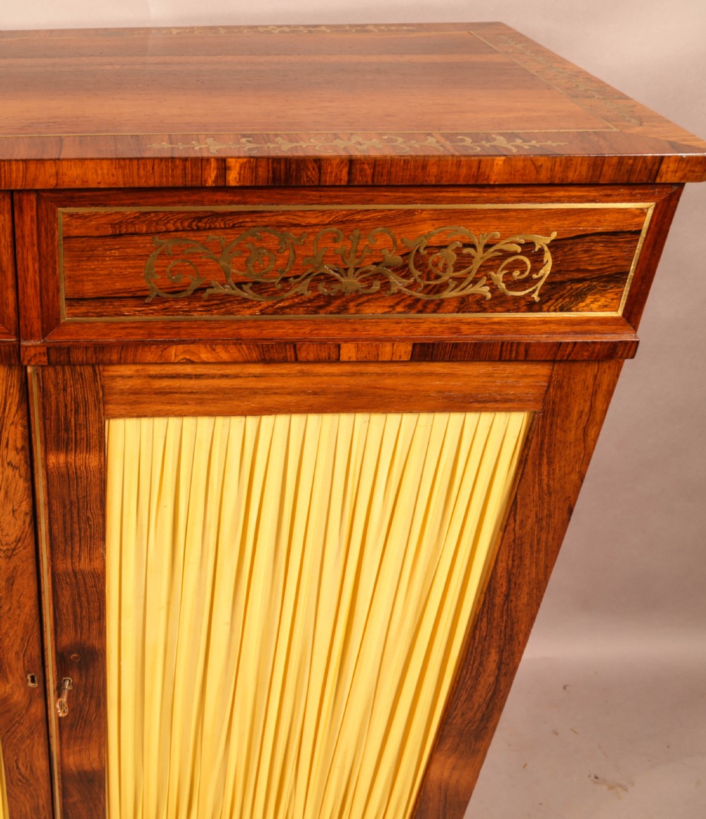 A Regency Rosewood Brass Inlaid Pier Cabinet View IX