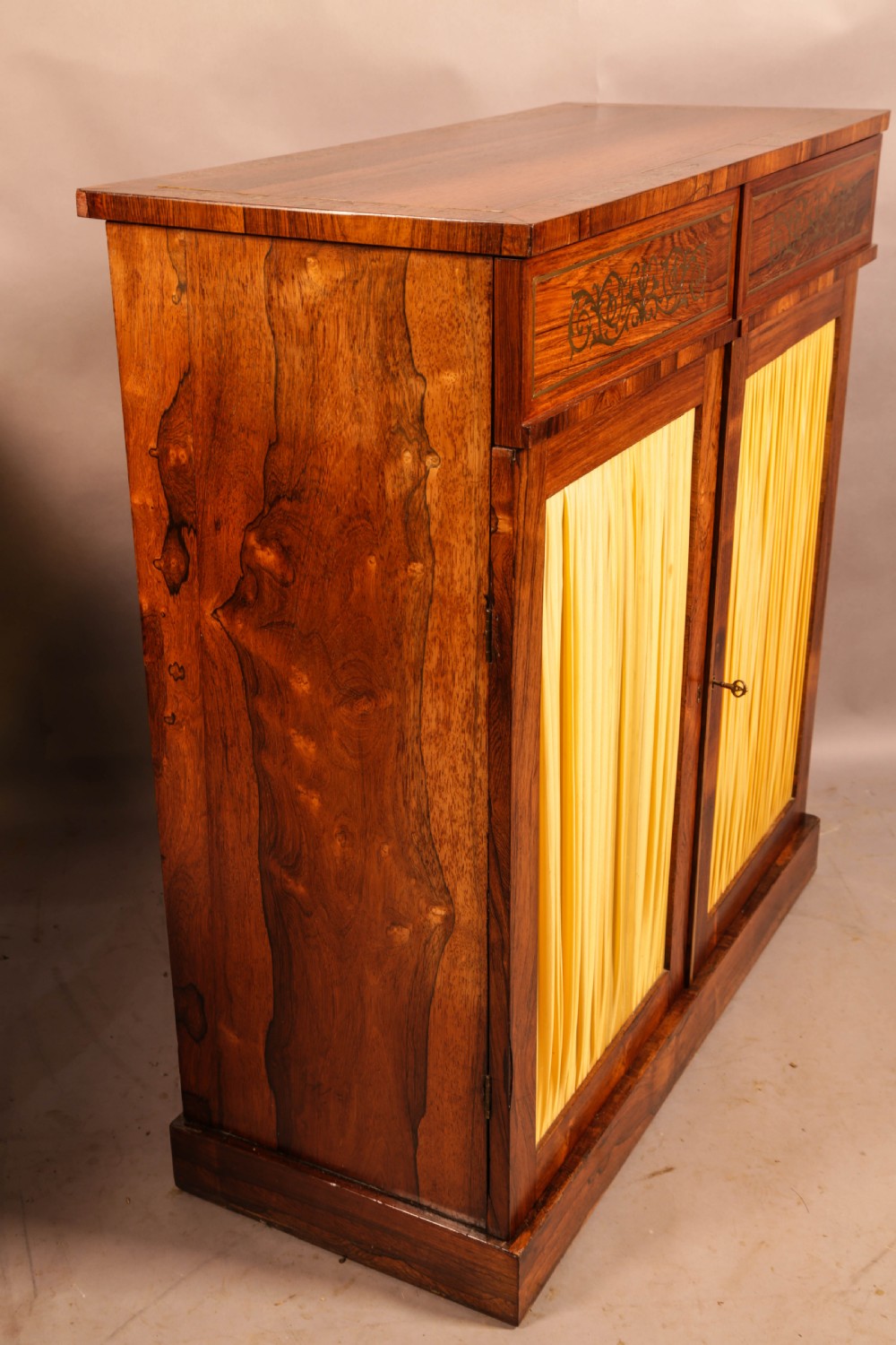 A Regency Rosewood Brass Inlaid Pier Cabinet View XI
