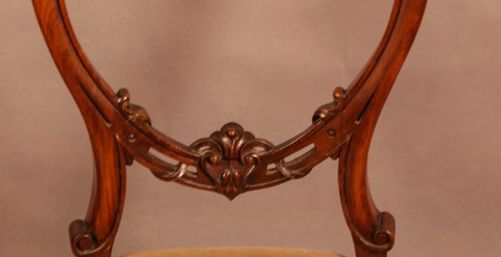 A Good set of 6 Victorian Dining Chairs in Walnut View VII