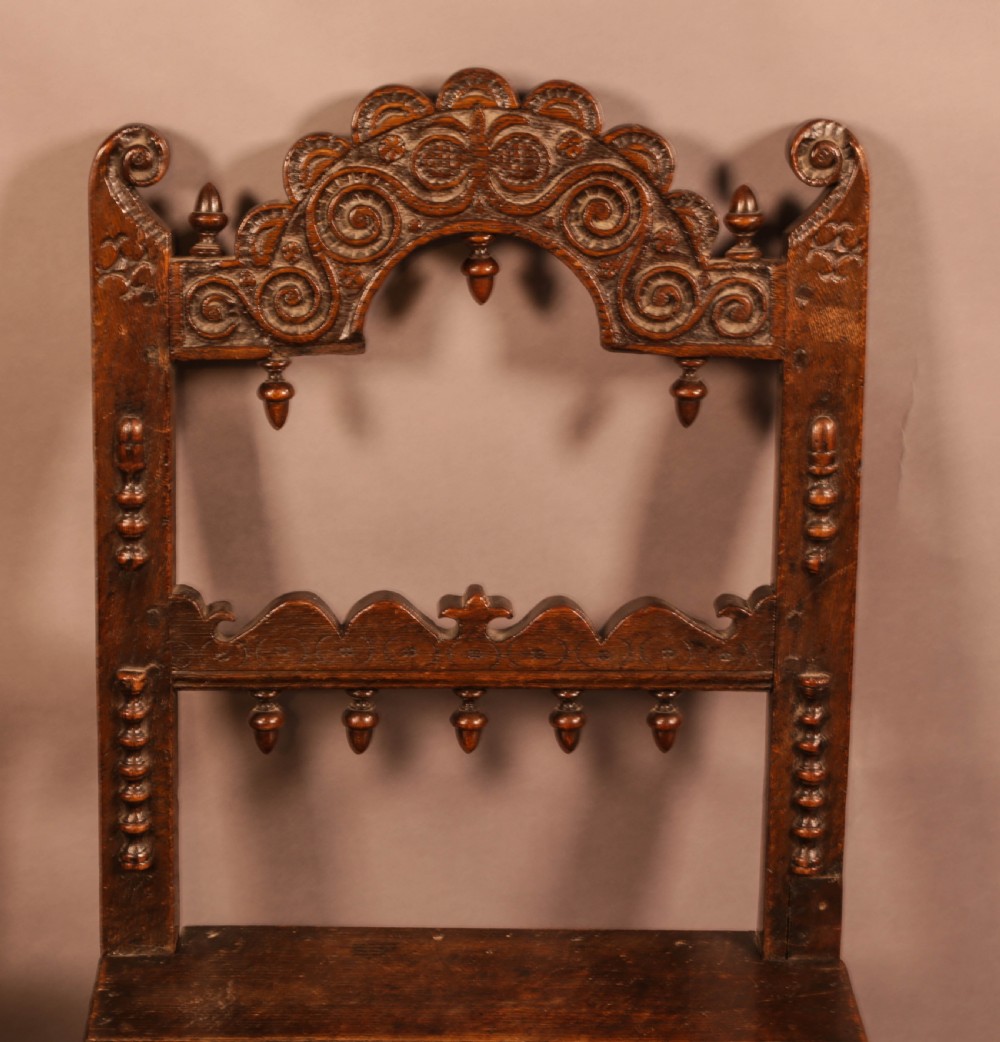 A 17th century Derbyshire Back Stool View IV