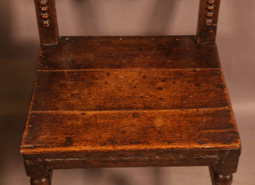 A 17th century Derbyshire Back Stool View V