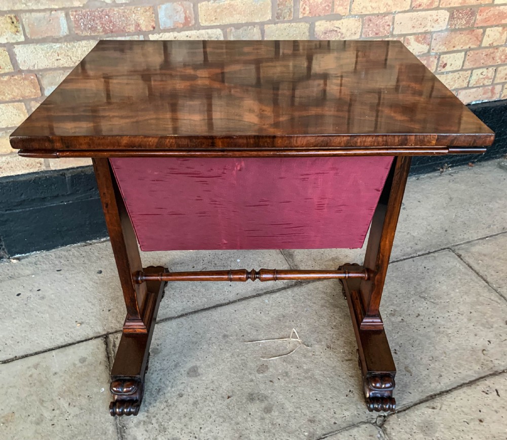 A Rosewood William IV Ladies Sewing Table