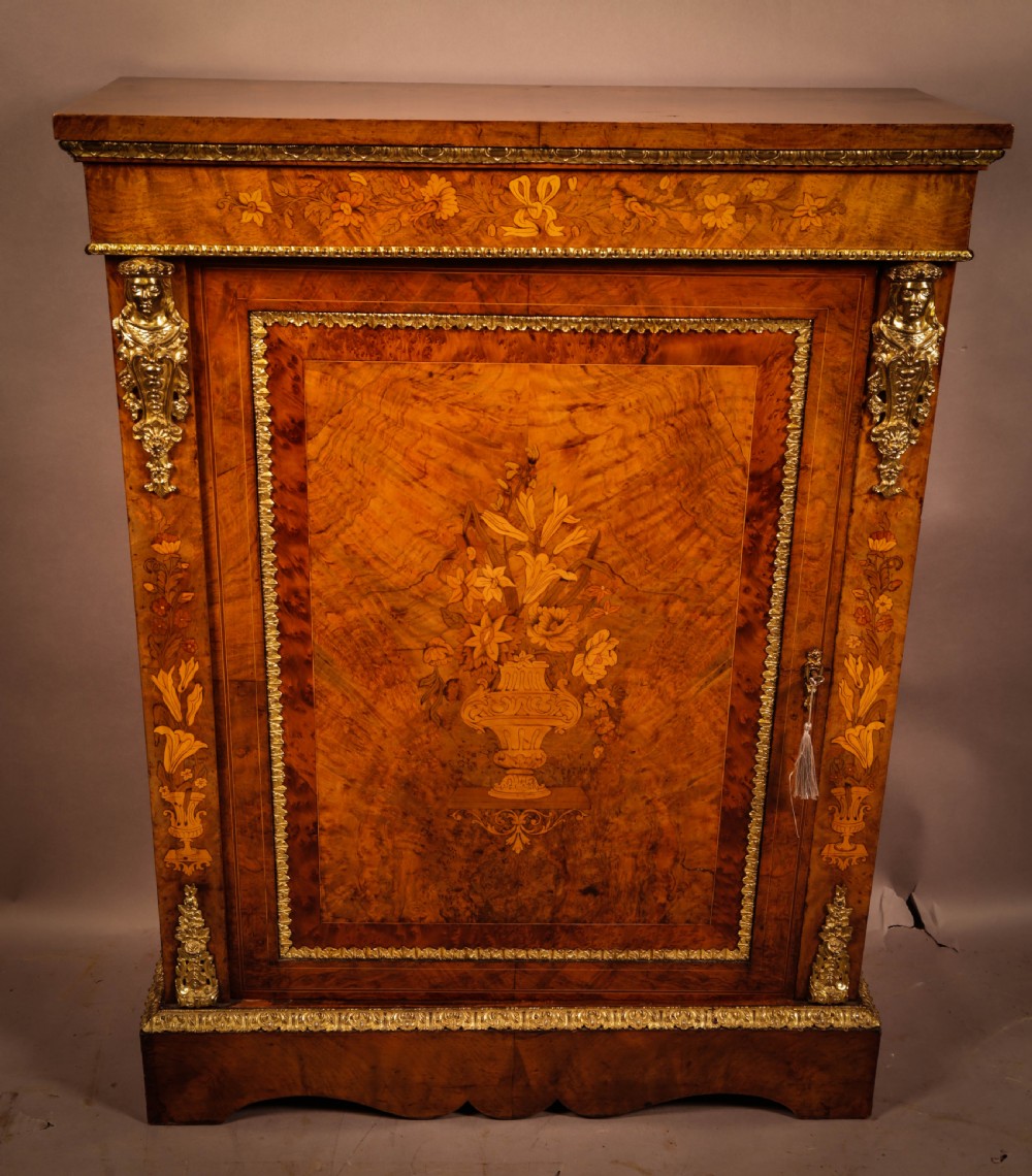 A Super Quality Burr Walnut Pier Cabinet c 1850
