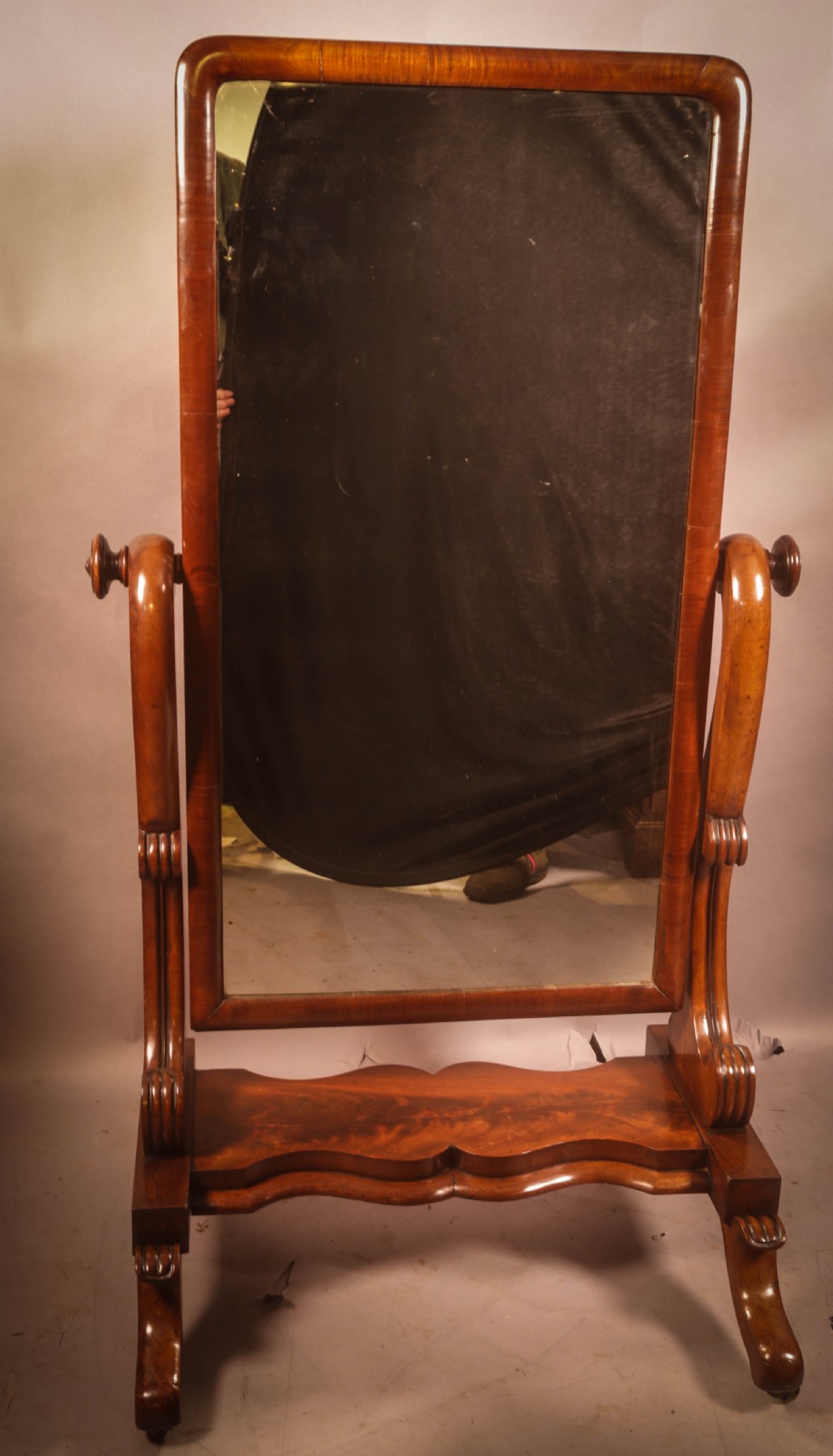 A Victorian Mahogany Cheval Mirror View V