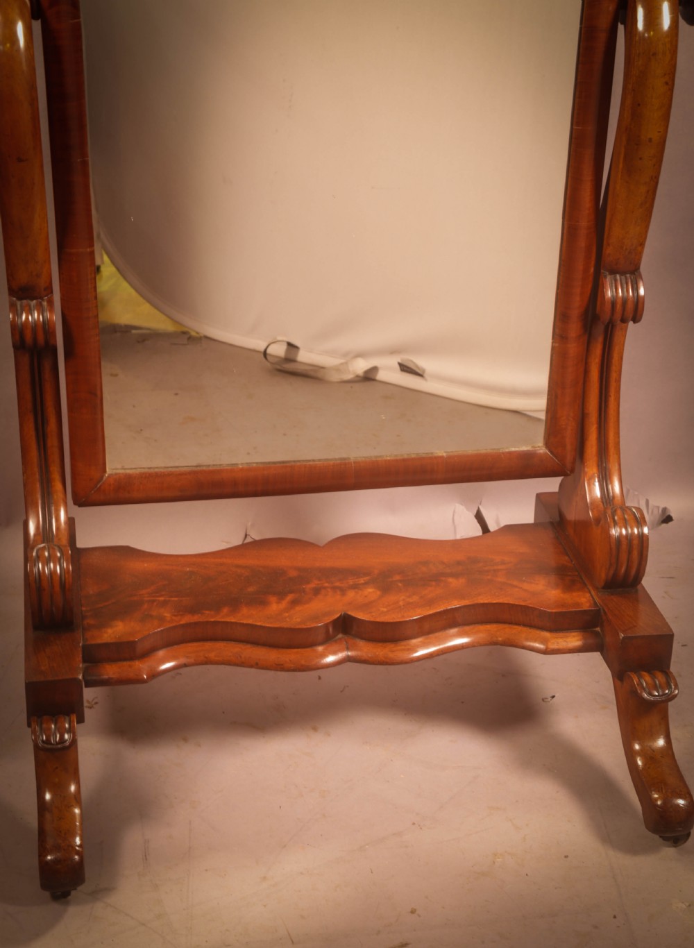 A Victorian Mahogany Cheval Mirror View VI