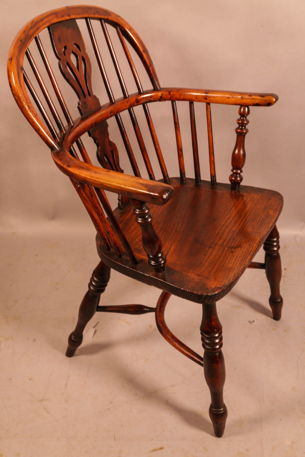 A Yew Wood Low Back Windsor Chair Rockley Maker