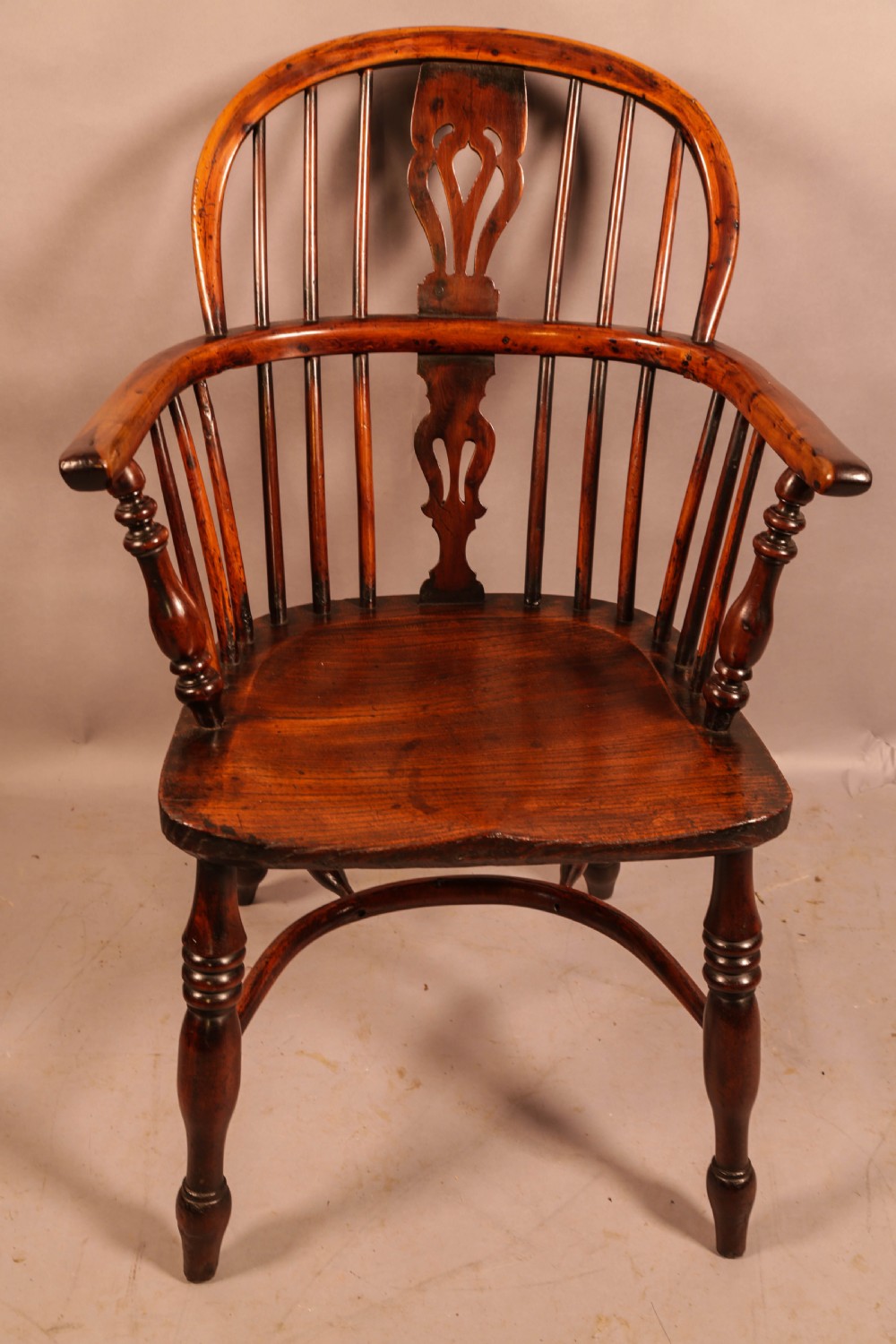 A Yew Wood Low Back Windsor Chair Rockley Maker View II