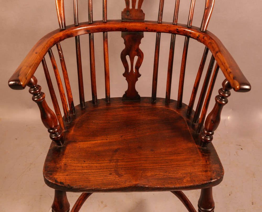 A Yew Wood Low Back Windsor Chair Rockley Maker View III