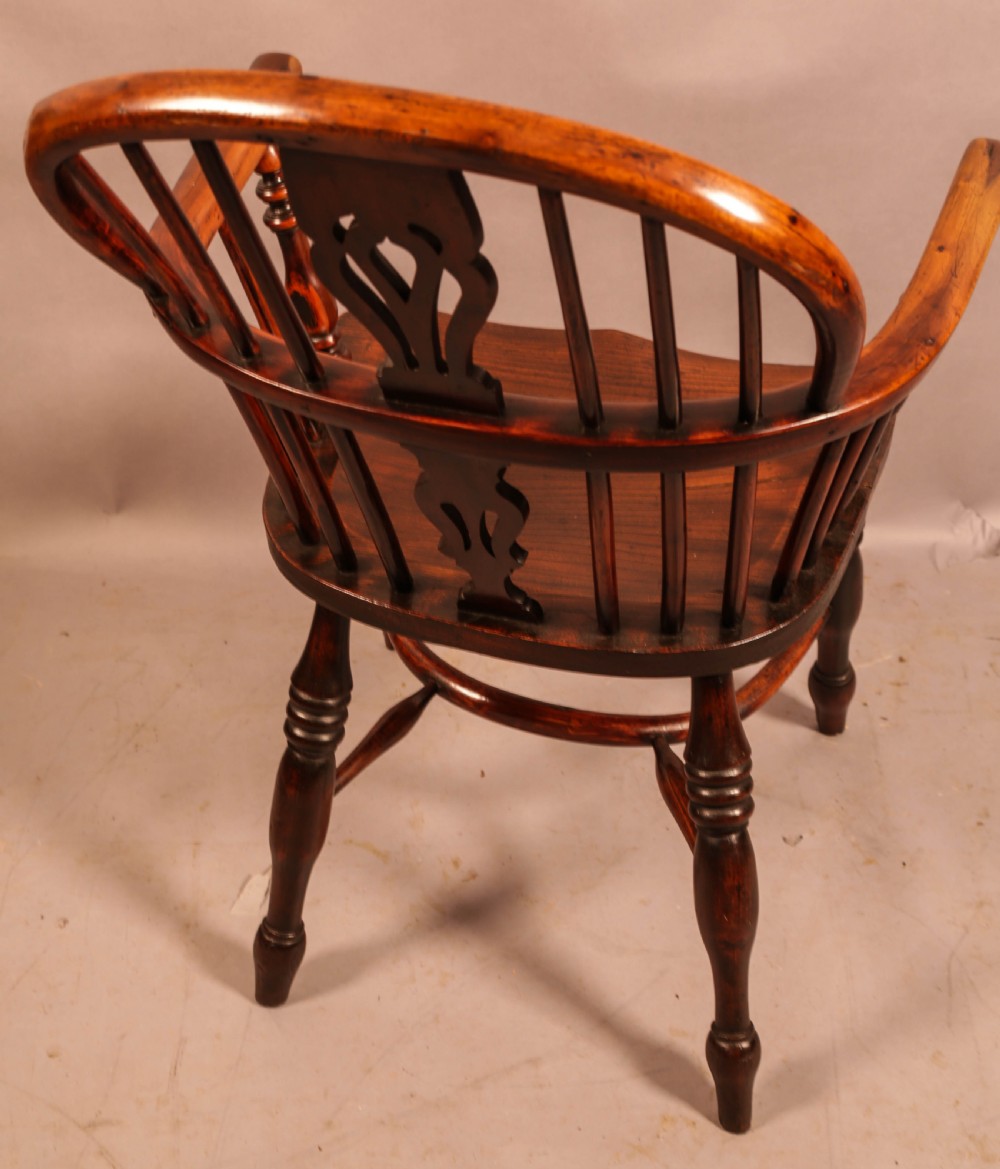 A Yew Wood Low Back Windsor Chair Rockley Maker View V