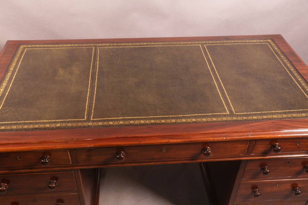 A Good Quality Victorian Pedestal Desk in Mahogany View V