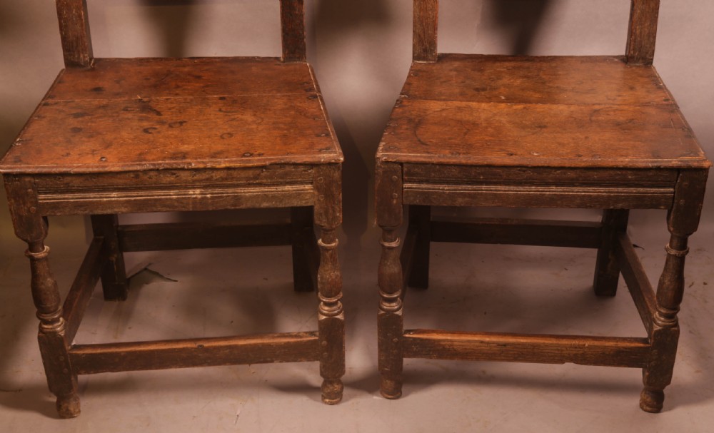 A Good Pair of 17th century Chairs in Oak View II