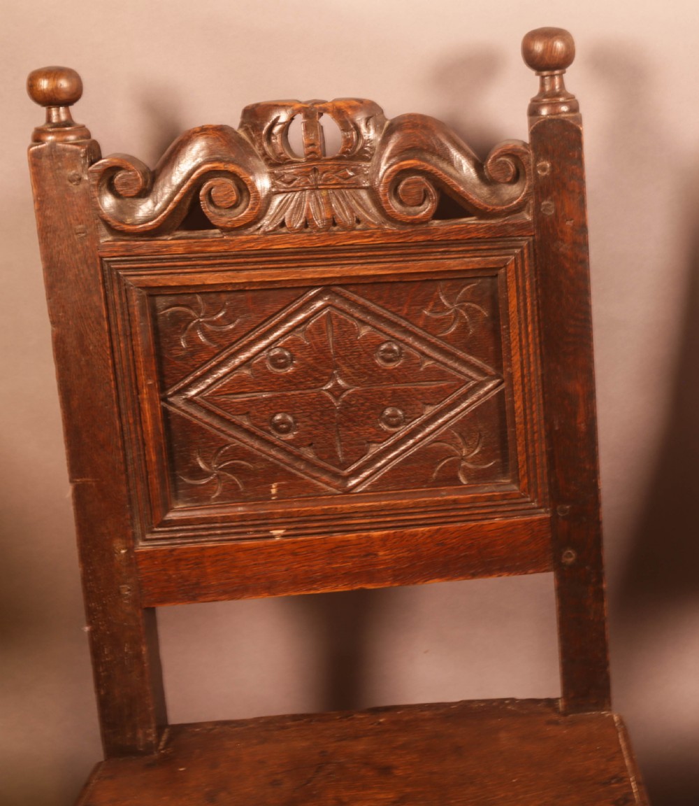 A Good Pair of 17th century Chairs in Oak View III